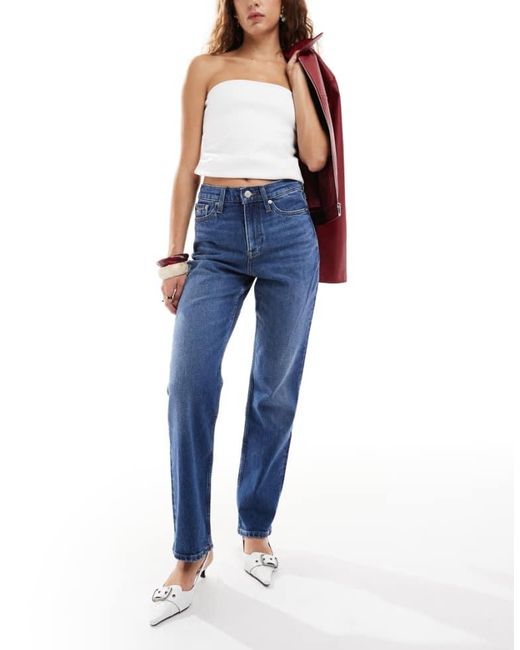 Tommy Hilfiger Blue Izzie High Rise Slim Straight Jeans