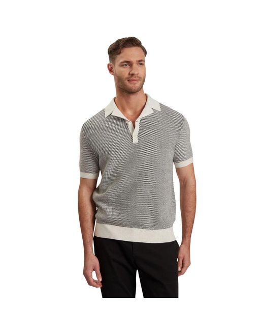 Ted Baker Gray Gregry Small Stitch Natural Knitted Polo Shirt for men