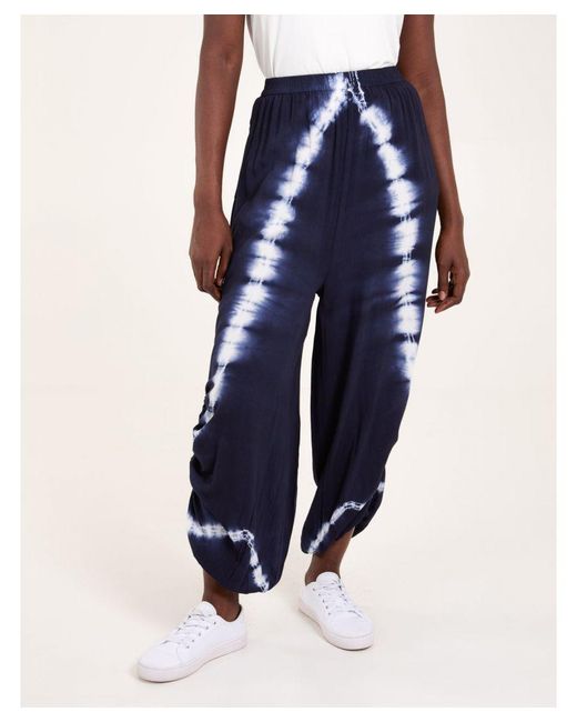 Blue Vanilla Blue Tie Dye Ruched Harem Trouser