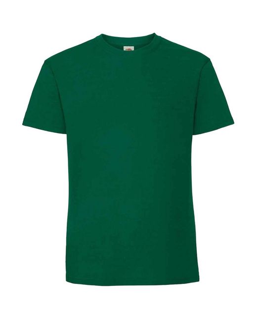 Fruit Of The Loom Green Iconic 195 Ringspun Premium Tshirt (College) for men