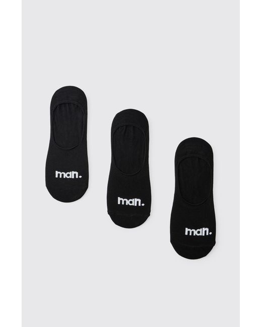 BoohooMAN Black 3 Pack Dot Invisible Socks for men
