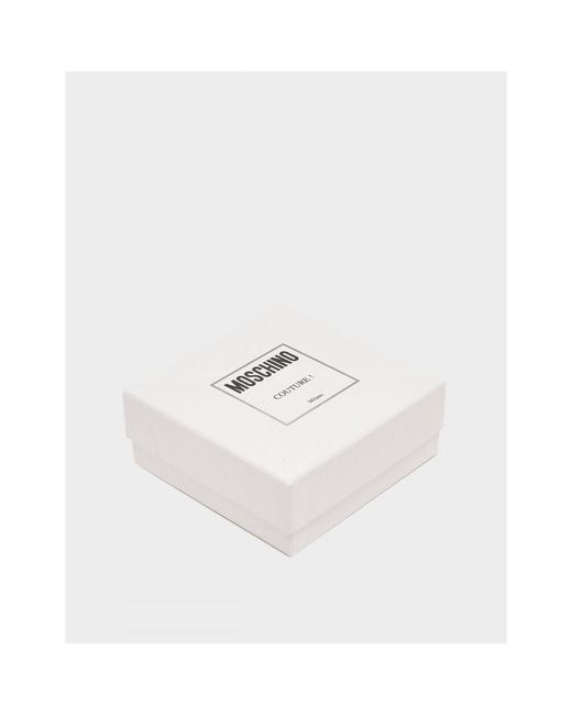 Moschino Accessoires Logo Print Met Plaquette Riem In Goud in het White voor heren
