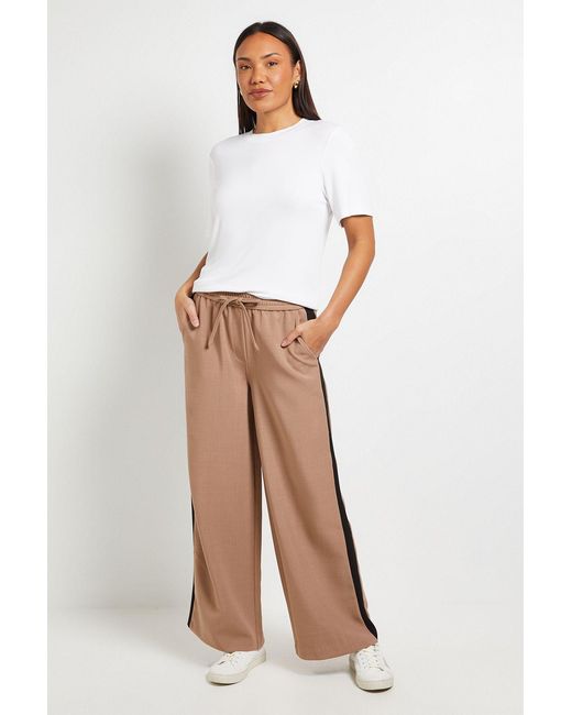 PRINCIPLES White Side Stripe Wide Leg Drawstring Trouser