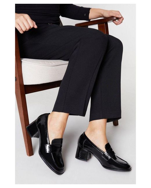 PRINCIPLES Black : Lettie Patent Heeled Loafer