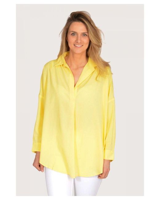 French Connection Yellow Open Collar Henley Shirt