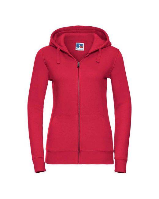 Russell Red Ladies Authentic Full Zip Hoodie (Classic)