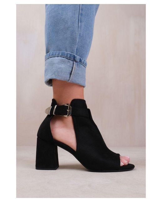 Where's That From Blue Wheres 'Lisa' Wide Fit Block Heel With Side Buckle