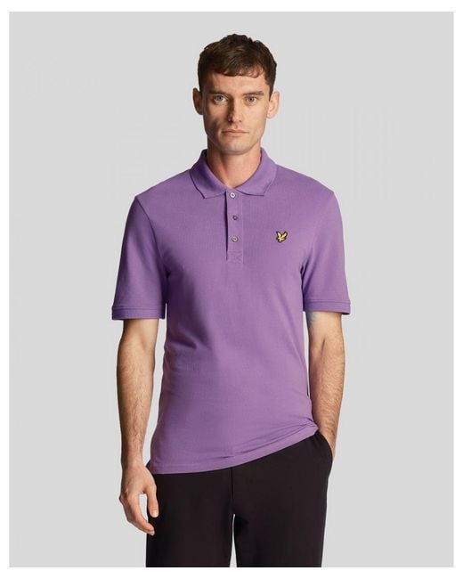 Lyle & Scott Purple Plain Polo Shirt for men