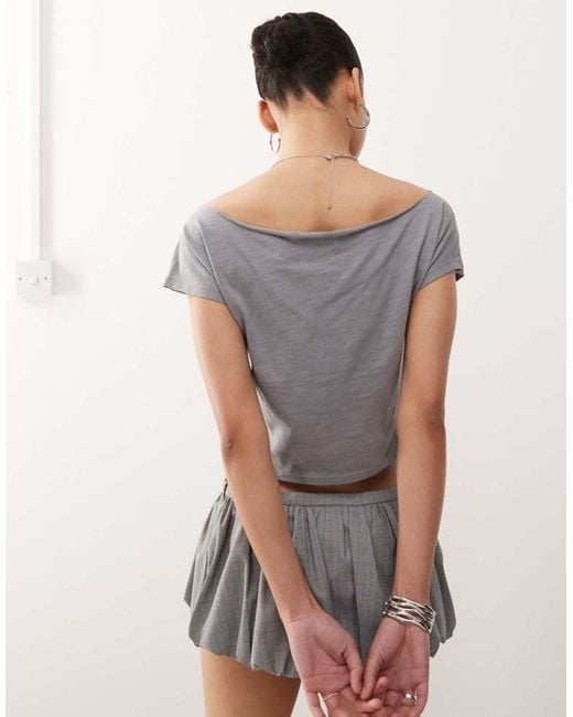 Motel Gray Balia Asymmetric T-Shirt