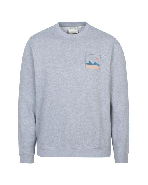 Mountain Warehouse Gray Regional Cornwall Graphic Sweatshirt Crew Neck Comfy Pullover Cotton for men