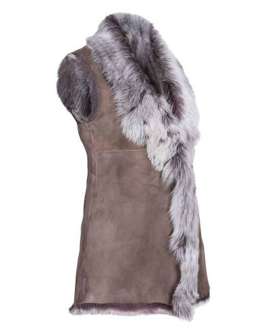 Infinity Leather Brown Toscana Sheepskin Long Gilet-Sorocaba