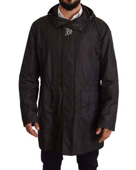 Dolce & Gabbana Blouson Jas Met Capuchon En Logodetails in het Black voor heren