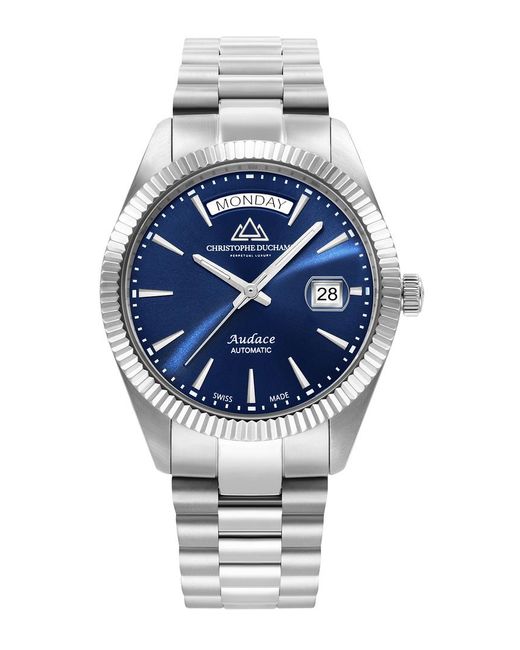 Christophe Duchamp Gray 'Ssilver/ Audace 2 Watch 40Mm for men