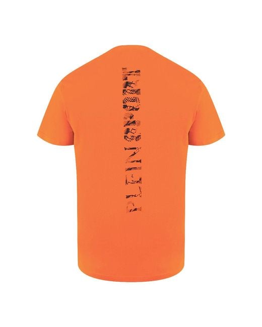 Philipp Plein Orange Scratch Logo Fluo T-Shirt for men