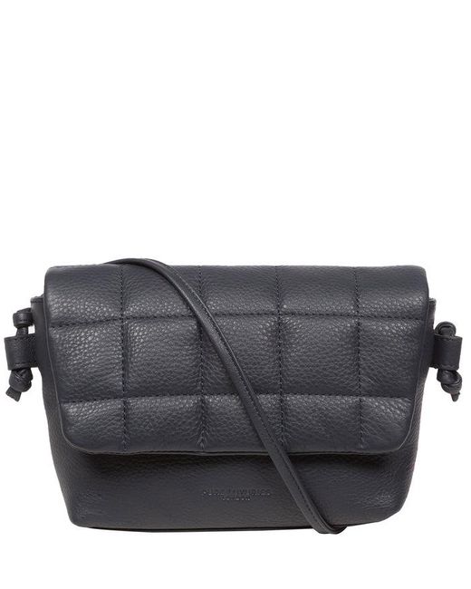 Pure Luxuries Gray 'Zoey' Nappa Leather Cross Body Bag