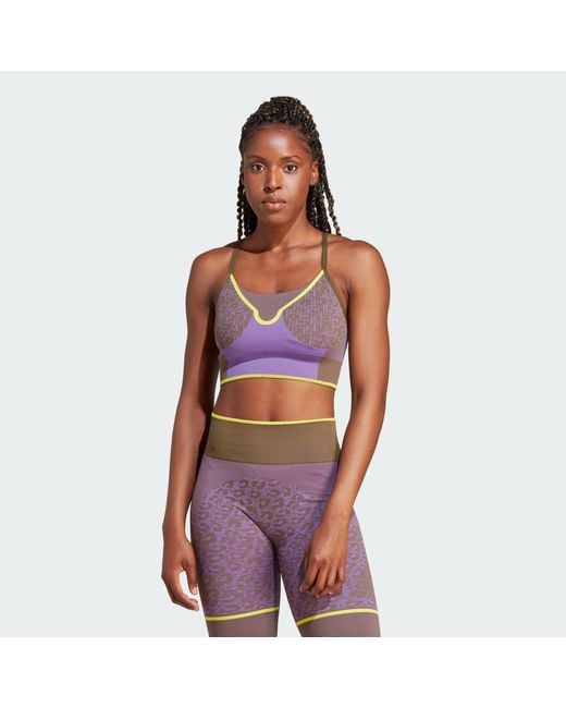 Adidas By Stella McCartney Red Truestrength Seamless Medium-Support Yoga Sports Bra