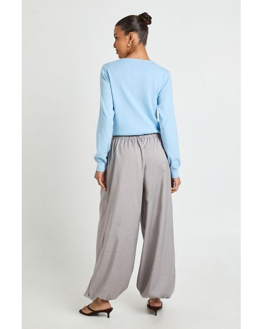 Boohoo Gray Woven Crepe Balloon Trouser