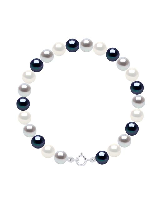 Ateliers Saint Germain Blue Bracelet Of Real Cultured Freshwater Pearls Round 6-7 Mm