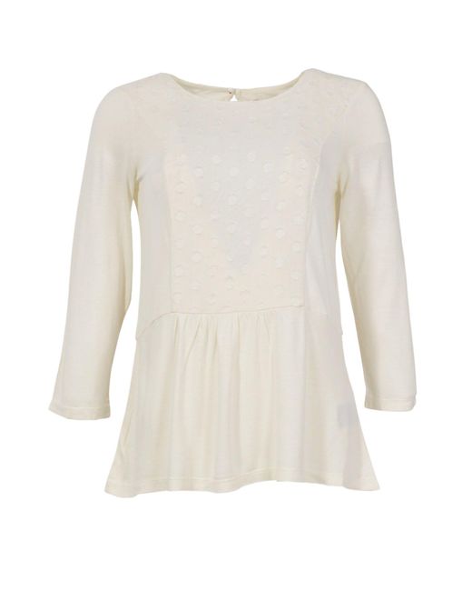 Boden White Jersey Embroidered Spot Top