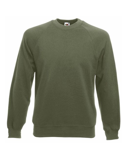 Fruit Of The Loom Green Raglan Sleeve Belcoro Sweatshirt (Classic) for men