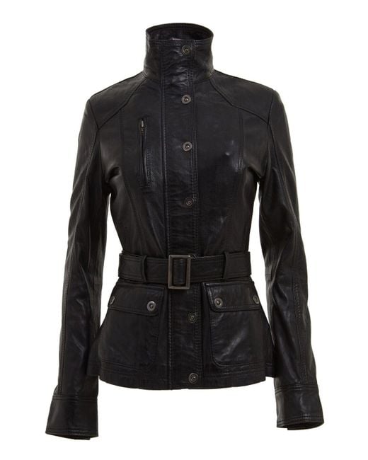 Infinity Leather Black Military-Inspired Biker Jacket-Middleton