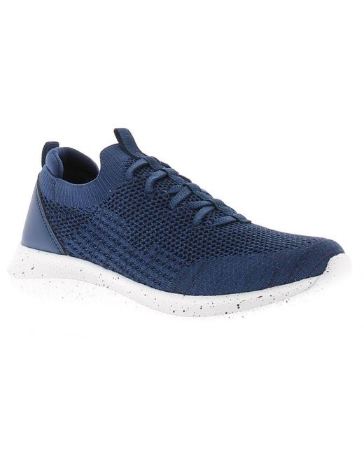FOCUS BY SHANI Blue Trainers Textile Knitted Elasticated