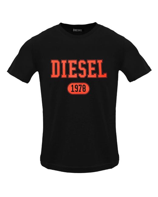 DIESEL Black Varsity Logo Caviar T-Shirt for men