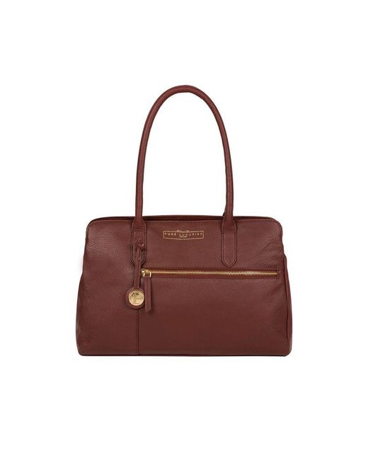 Pure Luxuries Red 'Darby' Leather Handbag