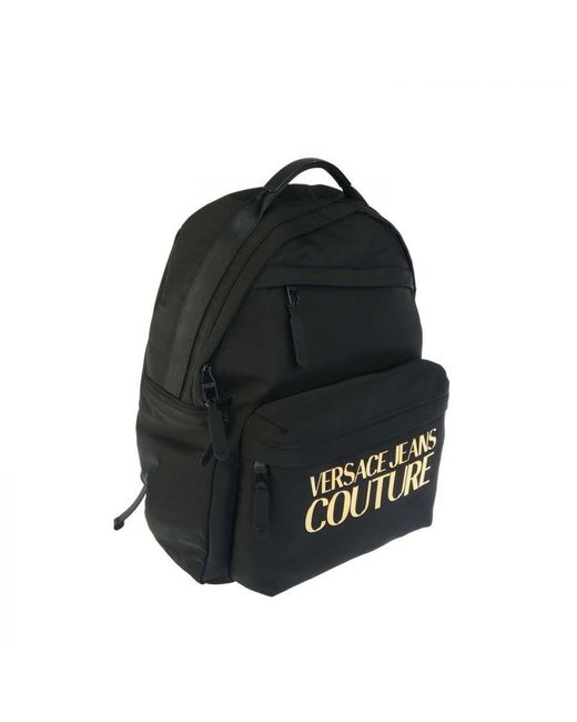 Versace Black Accessories Couture Iconic Logo Back Pack for men