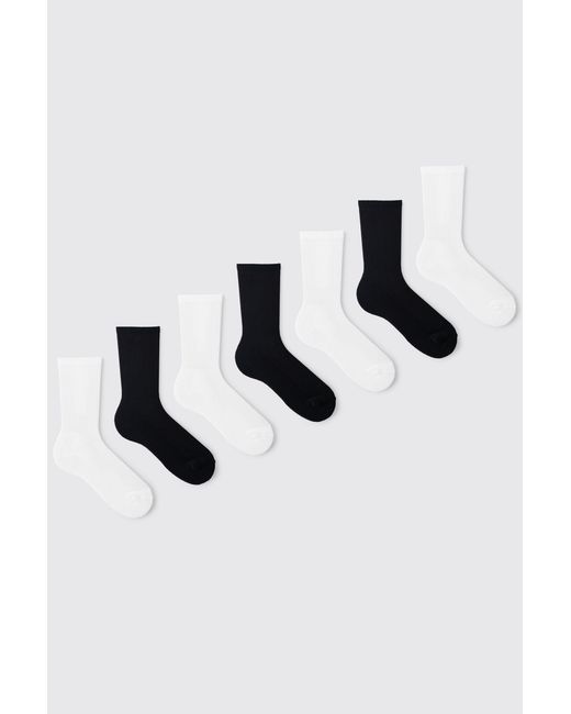 BoohooMAN Multicolor 7 Pack Plain Sport Socks for men
