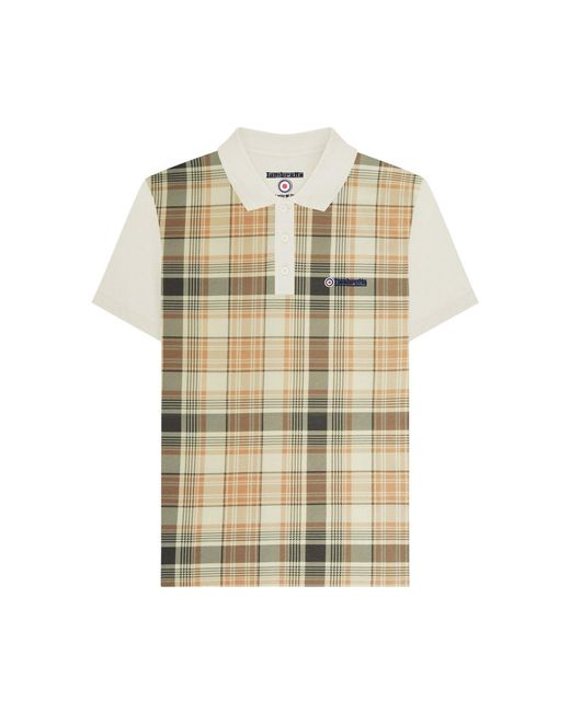 Lambretta Natural Classic Checked Polo Shirt (Tofu)