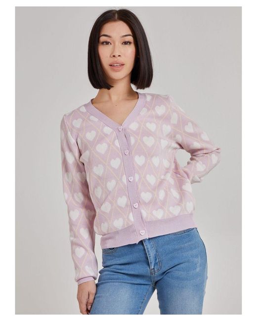 Pink Vanilla Pink Vanilla Long Sleeve Heart Knit Cardigan