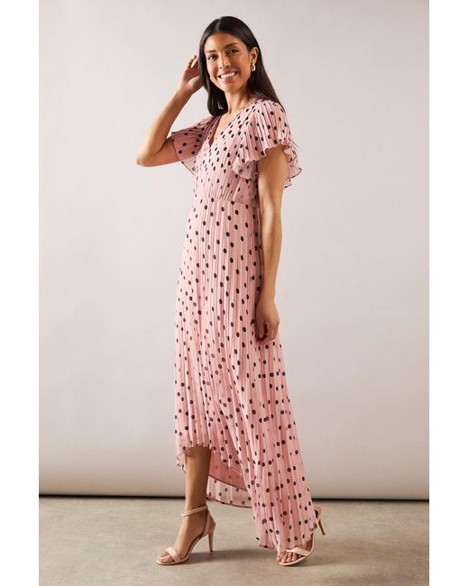 Wallis Pink Printed Floral Ruffle Midi Dress