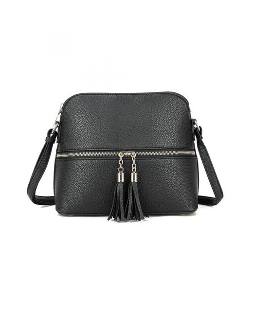 Where's That From Black 'Breeze' Crossbody Bag With Tassel And Zip Detail