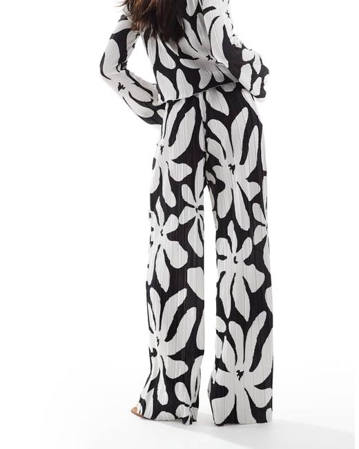 Vero Moda White High Waist Wide Leg Plisse Trouser Co-Ord
