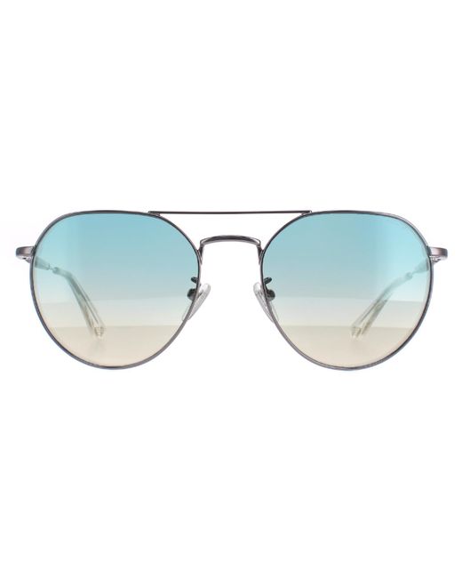 Police Blue Aviator Shiny Ruthenium Smoke Mirror Splf14 Urban 7 Metal