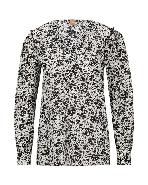 Boss Black V-Neck Long Sleeve Blouse