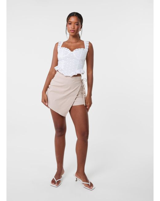 Pink Vanilla White Wrap Over Skort
