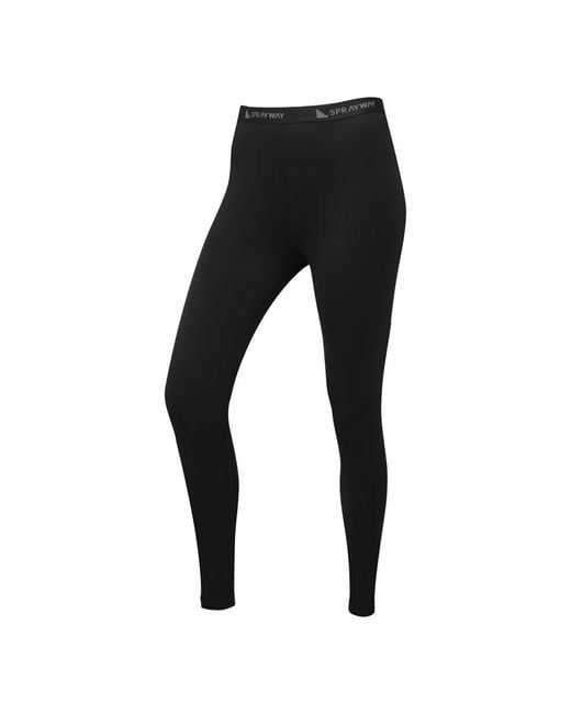 Sprayway Black Ladies Thermal Soft Fleece Base Layer Leggings For Winter Hike Run