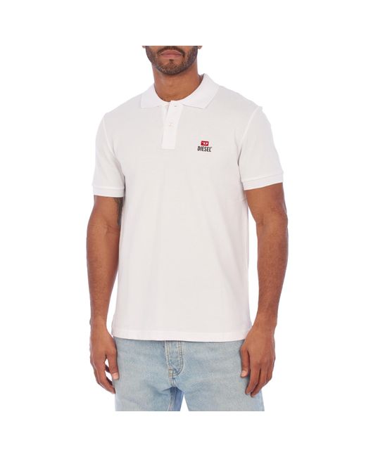 DIESEL White A12477-7Rmxza Short-Sleeved Polo Shirt for men