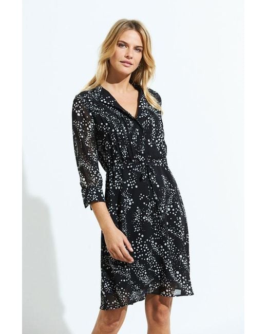 Sosandar Blue Print Tie Waist Shirt Dress