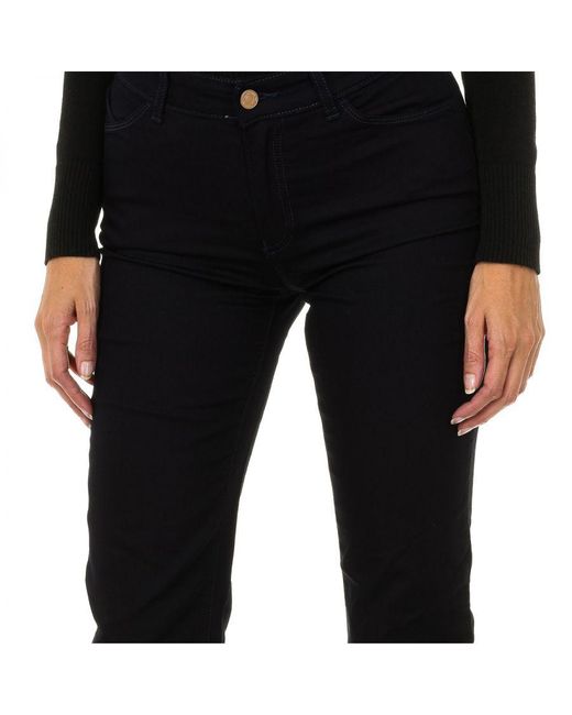 Armani Black Long Stretch Fabric Pants 6y5j18-5dxiz Woman Cotton