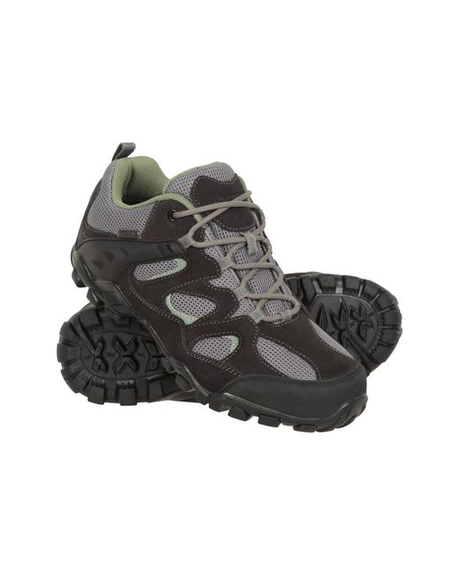 Mountain Warehouse Black 'Curlews' Walking Shoes Rubber Outsole Waterproof Sneakers Leather