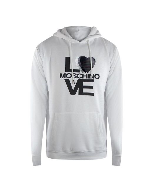 Moschino Gray Bold Love Logo Hoodie for men