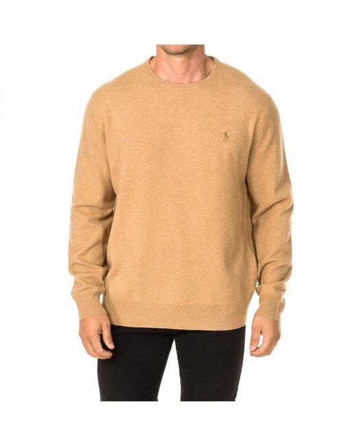 Ralph Lauren Natural Long-Sleeved Round Neck Sweater Rl710667378 for men