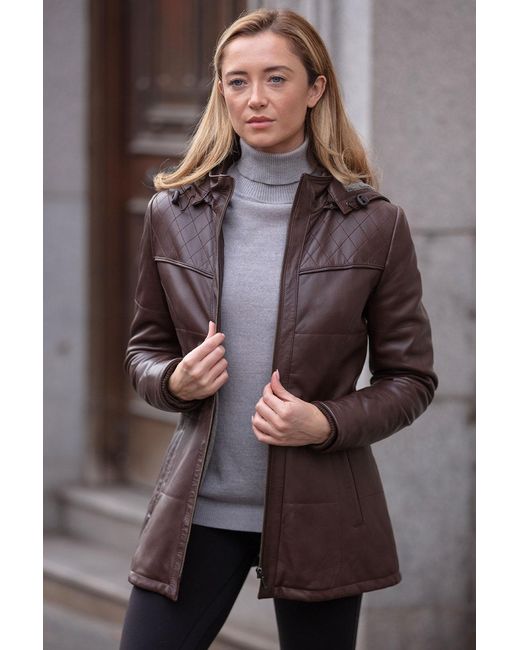 Ashwood Leather Brown Real Duffle Jacket