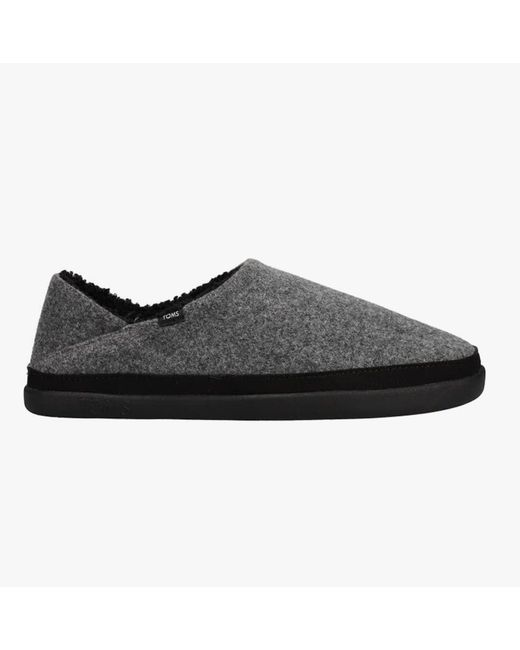 TOMS Black Ezra Full Slippers Dark