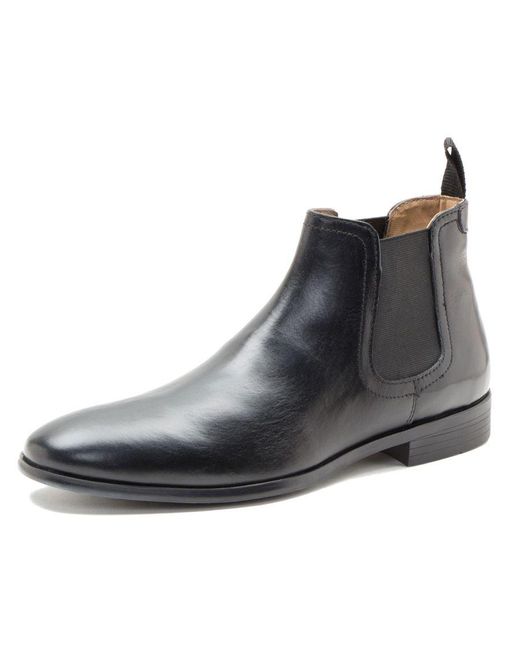 Red Tape Beeston Leather Black Chelsea Boots for men