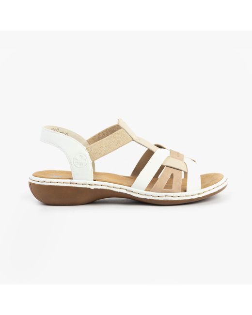 Rieker White 65918-81 Sandals Combination