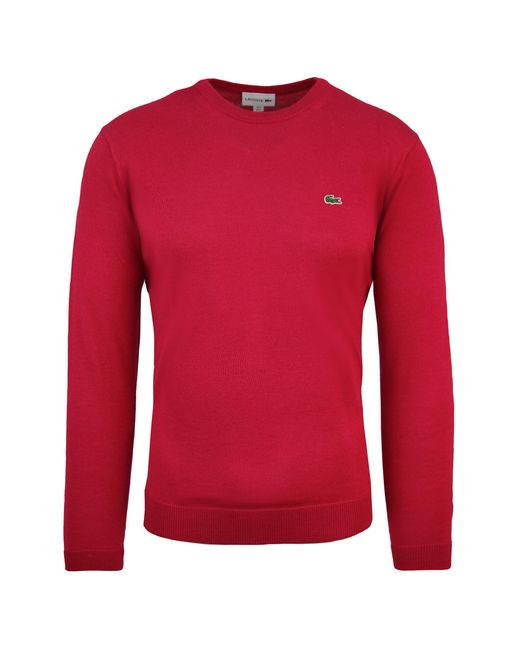 Lacoste Red Long Sleeve S Pink Pullover Round Neck Jumper Ah3021 Ws3 for men